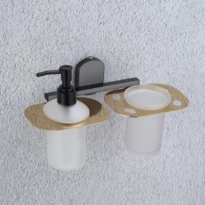 Liquid Soap Dispenser With Tumbler Holder - Velvet Series
